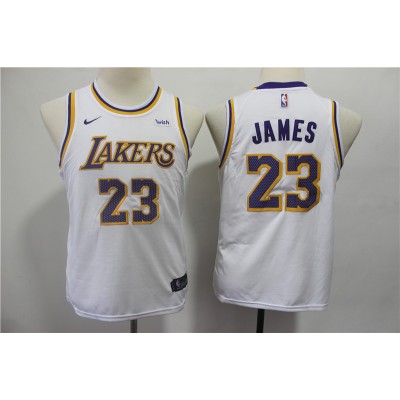 LeBron James Los Angeles Lakers White Kids/Youth Jersey