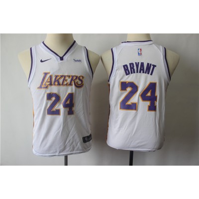 Kobe Bryant Los Angeles Lakers 2017-18 White Kids/Youth Jersey