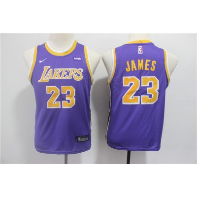 LeBron James Los Angeles Lakers Purple Kids/Youth Jersey