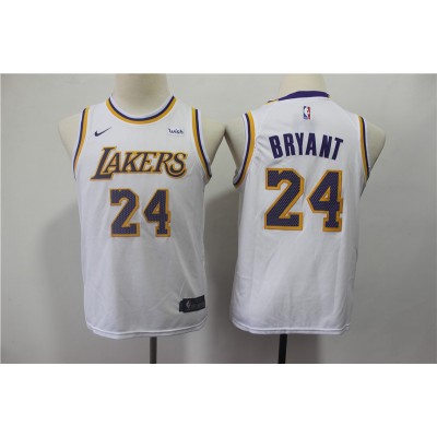 Kobe Bryant Los Angeles Lakers White Kids/Youth Jersey
