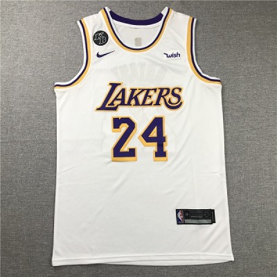 Kobe Bryant #24 Los Angeles Lakers 2019 White Jersey with KB Patch