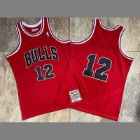 Michael Jordan No.12 Mitchell & Ness Chicago Bulls February 14th 1990 Red Jersey - Super AAA