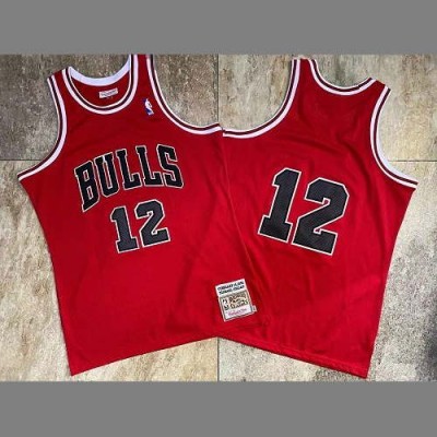 Michael Jordan No.12 Mitchell & Ness Chicago Bulls February 14th 1990 Red Jersey - Super AAA