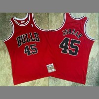 Michael Jordan No.45 Mitchell & Ness Chicago Bulls 1994-95 Red Jersey - Super AAA