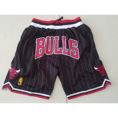 Chicago Bulls Black with Red Pinstripes JUST DON Shorts