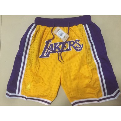 Los Angeles Lakers Yellow JUST DON Shorts