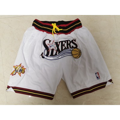 Philadelphia 76ers White "Sixers" JUST DON Shorts