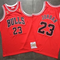 Michael Jordan Mitchell & Ness Chicago Bulls 1996-97 Championship Special Edition Red Jersey - Super AAA