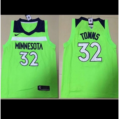 Karl-Anthony Towns Minnesota Timberwolves Fluorescent Green Jersey