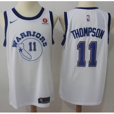 Klay Thompson Golden State Warriors Retro White Jersey