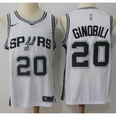 Manu Ginobili San Antonio Spurs White Jersey