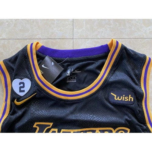 NEW! Kobe Bryant #8 / #24 Black Mamba Gigi Heart Lakers Basketball Jersey  Large