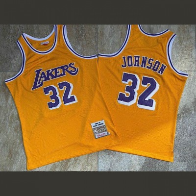 Magic Johnson Mitchell & Ness Los Angeles Lakers 1984-85 Yellow Jersey - Super AAA