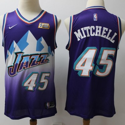 Donovan Mitchell 2019-20 Utah Jazz Throwback Purple Jersey Donovan Mitchell 2019-20 Utah Jazz Throwback Purple Jersey