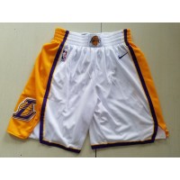 Los Angeles Lakers 2017 White Basketball Shorts