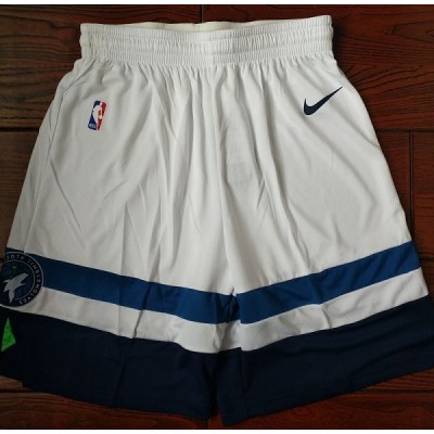 Minnesota Timberwolves White Basketball Shorts