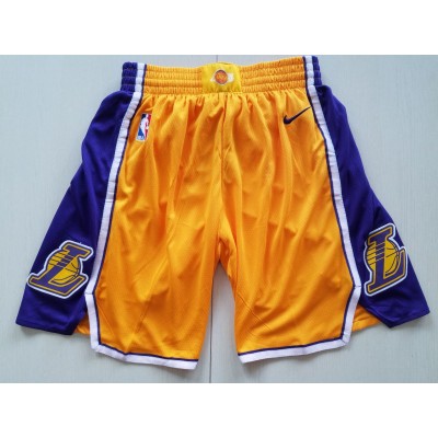 Los Angeles Lakers 2017 Yellow Basketball Shorts