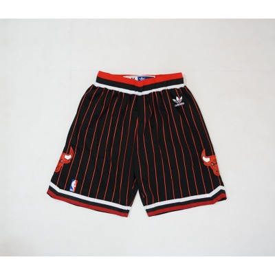 Chicago Bulls Classic Black with Red Pinstripes Shorts