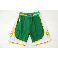 Seattle Supersonics Classic Green and White Basketball Shorts