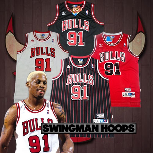 Dennis Rodman Chicago Bulls Hardwood 