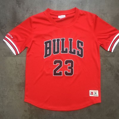 Michael Jordan Mitchell & Ness Chicago Bulls Red Sleeved Jersey - Super AAA