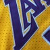 LeBron James Mitchell and Ness Los Angeles Lakers Yellow Sleeved Jersey - Super AAA