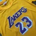 LeBron James Mitchell and Ness Los Angeles Lakers Yellow Sleeved Jersey - Super AAA