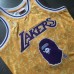 BAPE X Mitchell & Ness Special Edition Los Angeles Lakers Yellow Jersey - Super AAA Version
